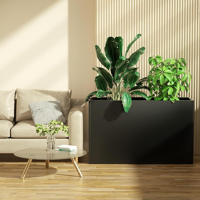 Metal Planter Box 38”x12”x30” with Adjustable Shelf & Smart Drainage - Heavy-Duty Powder-Coated Steel, All-Weather Indoor/Outdoor Use for Garden, Patio, Balcony