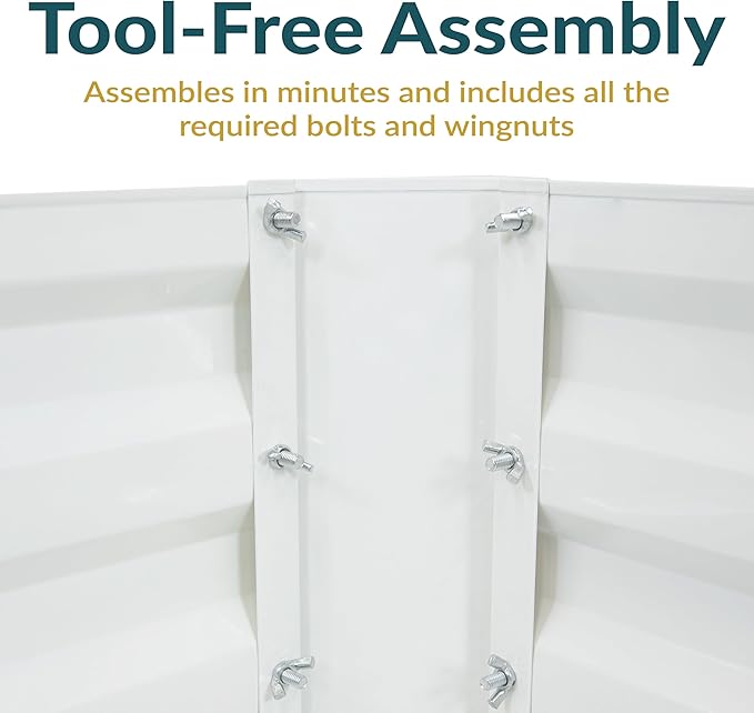 Sunnydaze Galvanized Raised Garden Bed - Metal Raised Bed for Gardening - Outdoor Planter Box for Flowers, Plants, and Vegetables - Ivory White - 48" W x 24" D x 12" H Rectangle