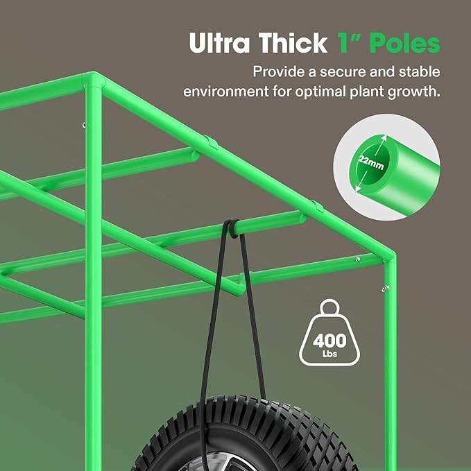 VIVOSUN P888 96"×96"×80" PRO Grow Tent, with Thick 1 inch Poles, Strengthened High Reflective Mylar Oxford Fabric, Extra Hanging Bars & High CFM Kit for Hydroponics Indoor Plant for VS4000×4