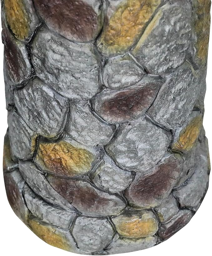 SunJet 25.7” High x 15.3” Diameter Concrete Bird Bath with Faux Stone Finish - Outdoor Water Fountain with Electric Pump - Birdbath for Garden, Patio, Yard, Lawn Décor