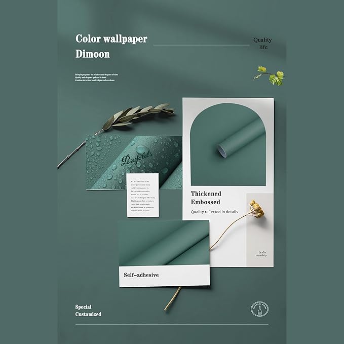 Dimoon 236''x17.7'' Blue Peel and Stick Wallpaper Contact Paper Modern Self Adhesive Wall Paper Removable Renter Friendly Textured Solid Color Shelf Cabinet Vinyl Roll (236''x17.7'',Sapphire Blue)