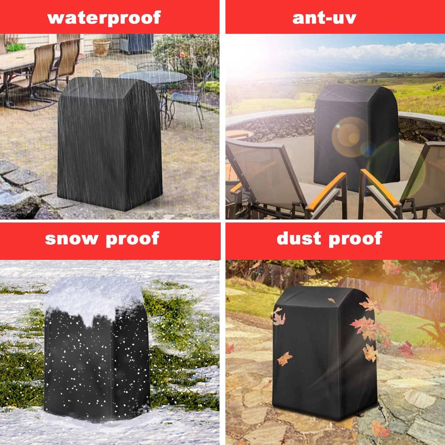 Grill Cover, 75-Inch Heavy Duty Waterproof UV Resistant BBQ Grill Cover for Outdoor Grill, Fit for Nexgrill Brinkmann Weber Char-Broil and More