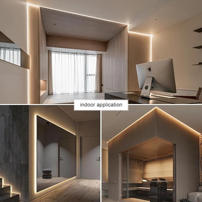 Outdoor LED Strip Lights,120LEDs/m Waterproof 32.8ft LED Light Strip Warm White Flexible LED Rope Lights for Garden Patio Cabinet,Bedroom,Commercial Lighting(32.8FT, Warm White)