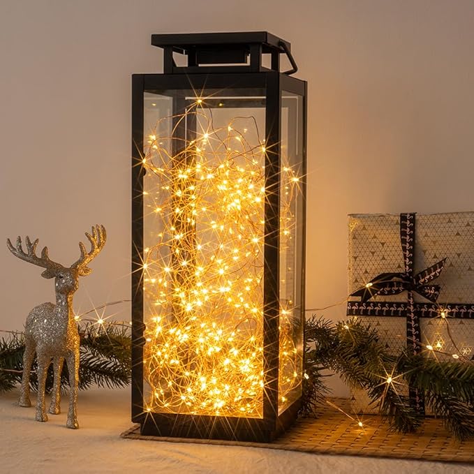 Solar String Lights Outdoor,100FT 300 LEDs Solar Fairy Lights,Waterproof Solar Light for Outside 8 Modes Button Controlled for Patio Gardens Backyard Tree Wedding Christmas,Warm White