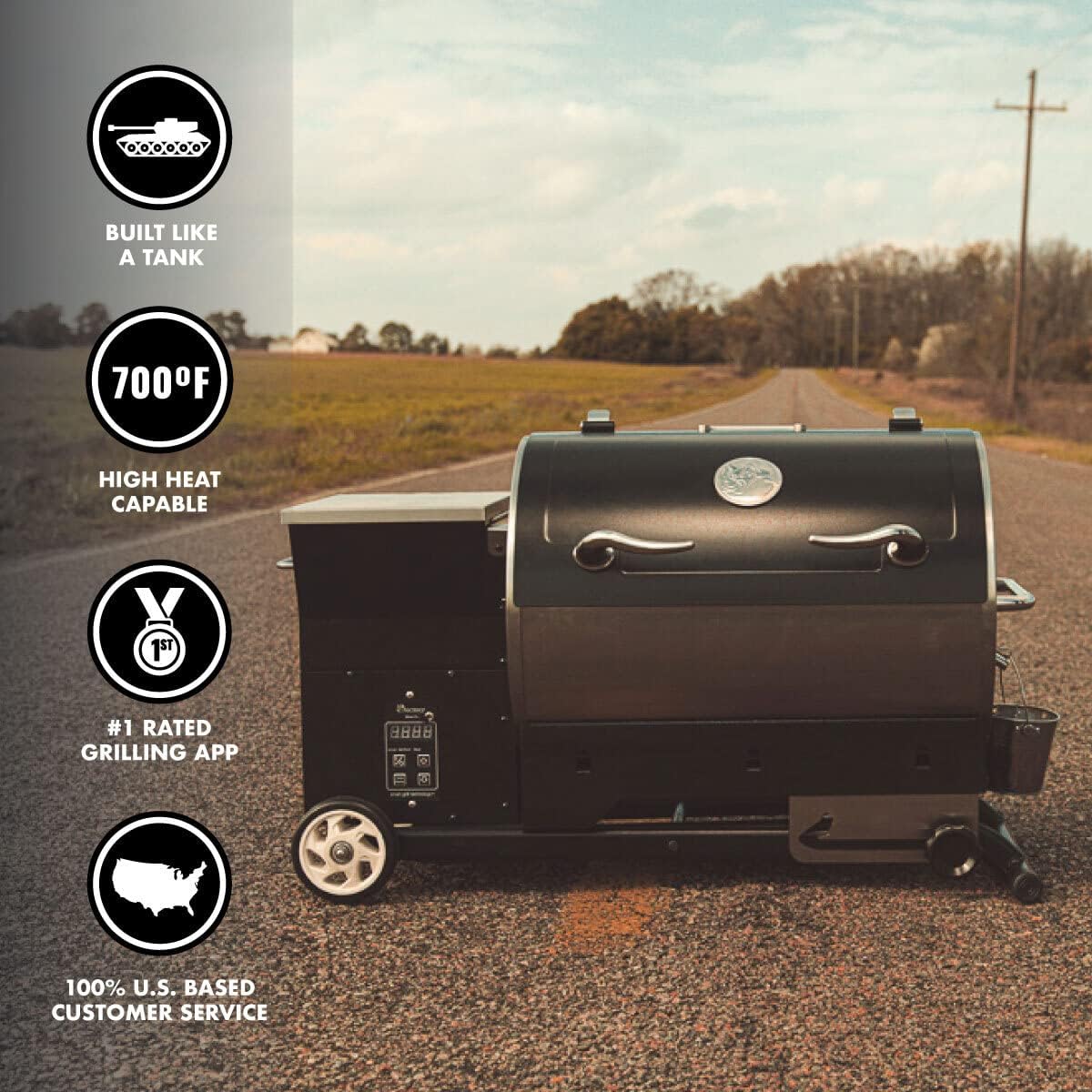 recteq Pellet Grill - Road Warrior 340, Portable Electric Pellet Smoker Grill, BBQ, Wood Pellets, Sear, Smoke, and More