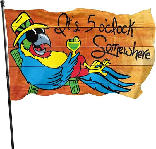 It'S 5 O'Clock Somewhere Flag 3x5 Ft Indoor/Outdoor Yard Garden Lawn Holiday Decoration Banner Sign