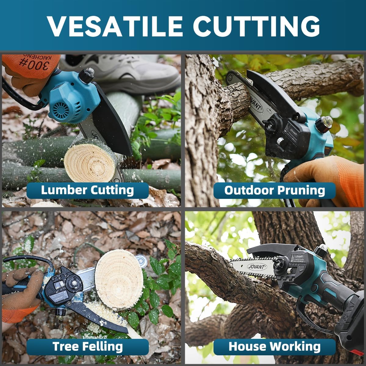 Electric Pole Saws for Tree Trimming,2-In-1 Mode Wireless Pole Saw for Cutting Branches and Wood,with Portable Bag and 2-20V 2A Battery