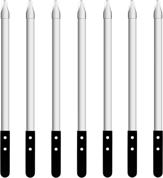 23.6 Inch Long Kabob Skewers, 0.91 Inch Wide, Stainless Steel with Black Wood Handle, 7 Pack