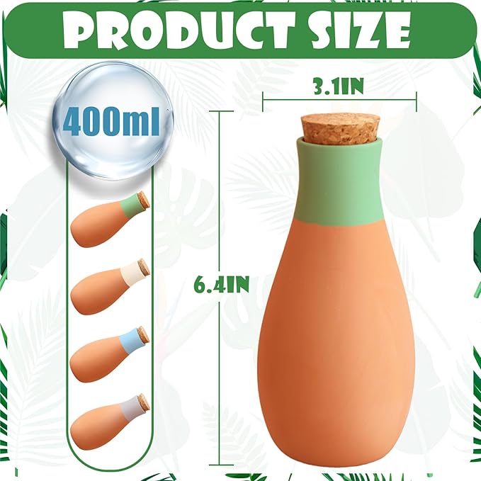 4PCS Terracotta Watering Spikes, Ollas Self Watering Globes, Slow Release Self Watering Planter Insert, Plant Watering Globes for Indoor and Outdoor Plants