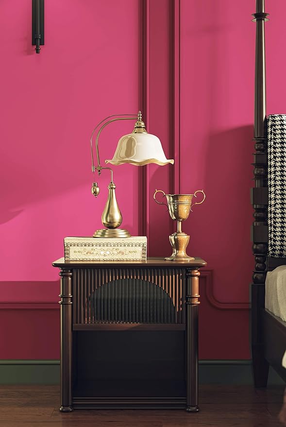 Dimoon 236''x17.7'' Pink Peel and Stick Wallpaper Contact Paper Modern Self Adhesive Wall Paper Removable Renter Friendly Textured Solid Color Shelf Cabinet Vinyl Roll (236''x17.7'',Rose Red)