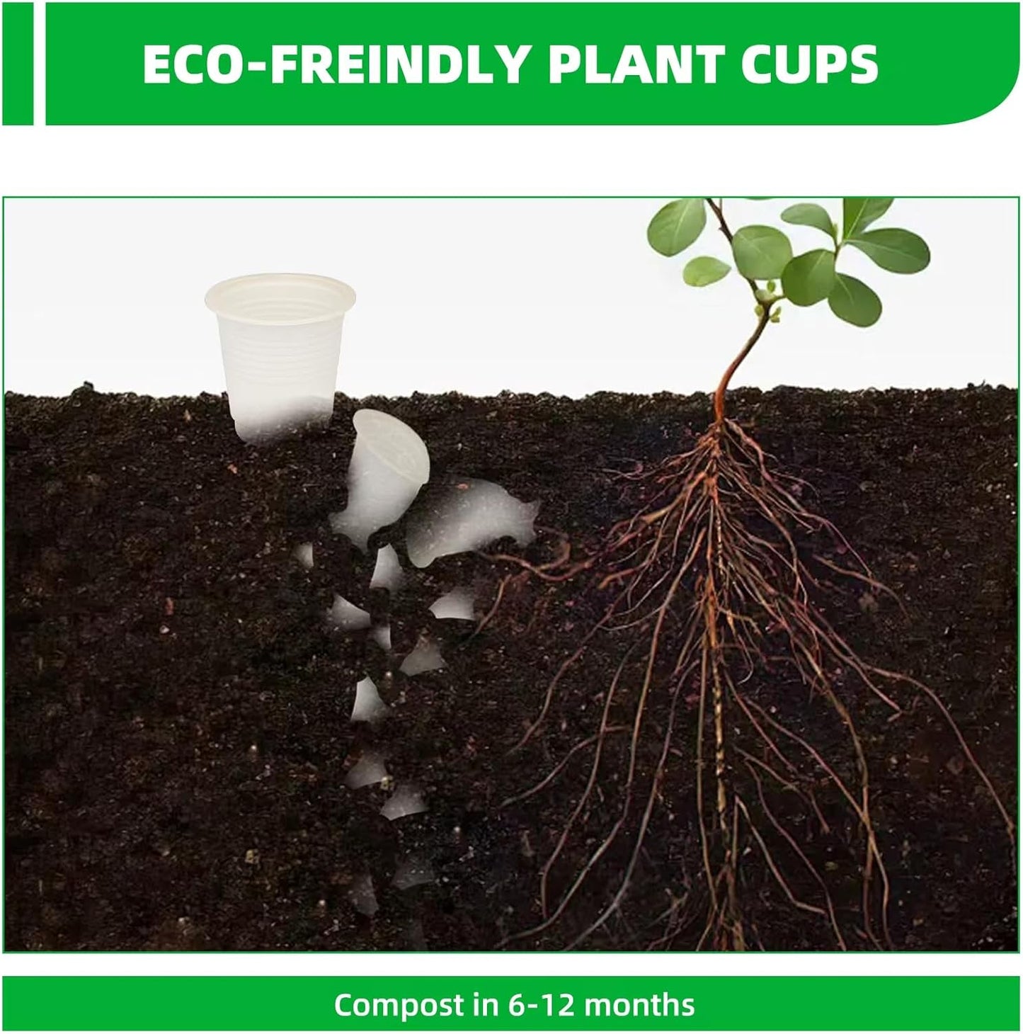 3 oz Compostable Disposable Bathroom Mouthwash&Rinse Cups,100pcs Small Snack Cups for Kids,Mini Drinking Cups for Party,Office, Picnic, BBQ