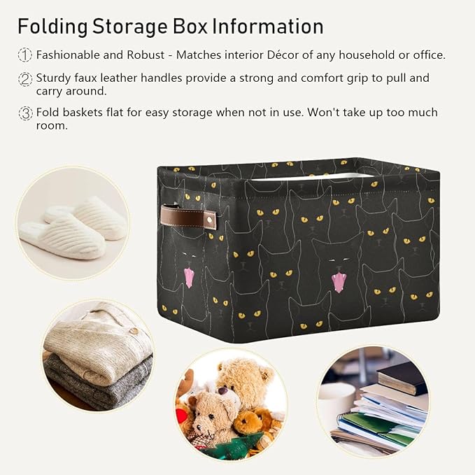 Cat Rectangular Storage Basket Organizer Bin Shelf Baskets For Clothes Gifts For Home Office Dorm