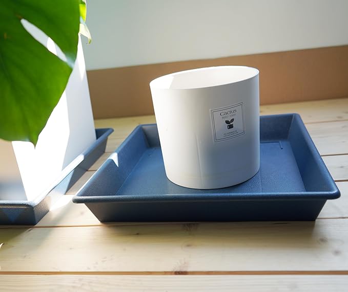 Square Plant Saucer 20 Inch 2 Pack, Large Plant Trays for Pots Heavy Duty Plastic Plant Saucers for Indoors Outdoors, Flower Pot No Holes Plant Lover Gardening Gifts