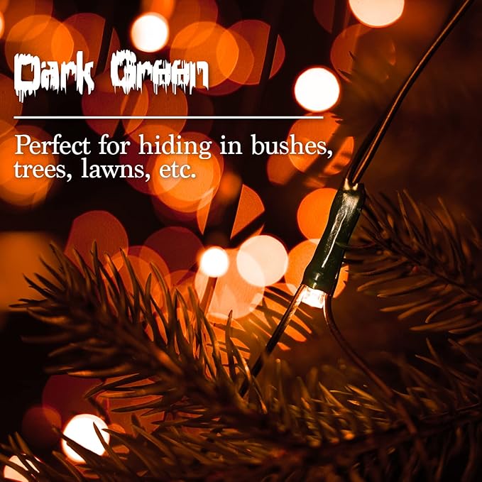 JMEXSUSS 360 LED 12ft x 5ft Halloween Net Lights - Connectable Orange Outdoor Mesh Lights With Remote, 8 Modes Plug-in for Bushes Shrubs Decorations