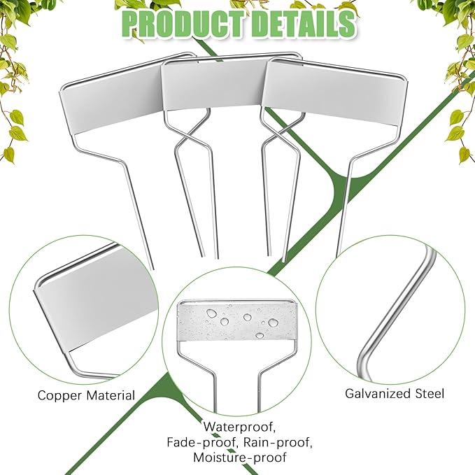 Moxweyeni 60 Pcs Metal Garden Tags Plant Labels for Garden Waterproof Plant Markers with 2 Permanent Pen Planting Nursery Tags Reusable Labels Stake for Plants(Aluminum,6 Inch)