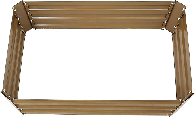 Sunnydaze 11.75" H Raised Metal Garden Bed - Galvanized Raised Garden Bed Outdoor for Vegetables and Flowers - Brown - 4' x 3' Rectangle
