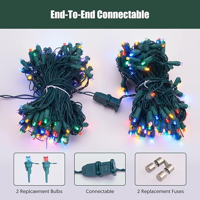 Led Christmas Net Lights Outdoor Christmas Decorations 120Led 6Ftx4Ft Connectable Waterptoof Mesh Net Lights for Trees Bushes Wedding Garden Outdoor Christmas Decorations (Multicolor)