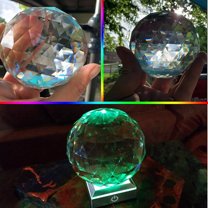 Clear Crystal Ball Prism Window Rainbow Maker Window Prisms Suncatcher for Feng Shui, (100mm/3.94inch)