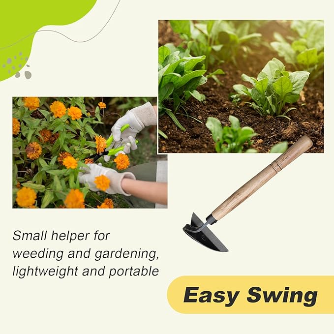 Japanese Weeding Sickle Hand Sickle，Hoe Gardening Tools for Weeding and Cultivating Weed Remover Tool High-Carbon Steel with Hard Solid Wood Handle Very Sharp (Wooden Handle)