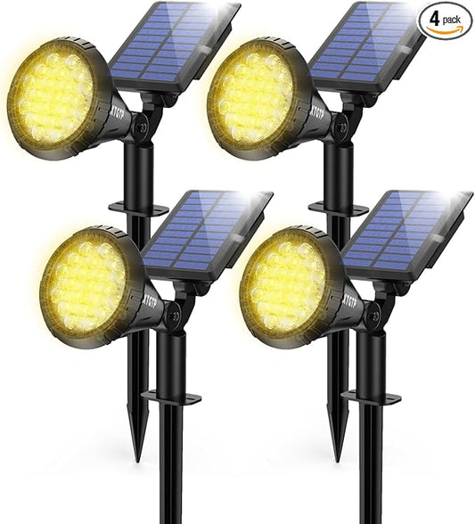 Solar Lights Outdoor, 2-in-1 Decorative Solar Landscape Lighting for Outside, IP67 Waterproof Garden Light Pathway Lighting Decor Led Landscape Lights for Yard Porch Fence Pool