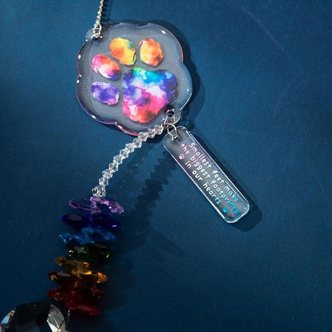 Dog Memorial Suncatcher - Pet Loss Sympathy Gift, Loss of Dog Sympathy Gift, Cat Memorial Gifts for Loss of Cat, Dog Bereavement Gift