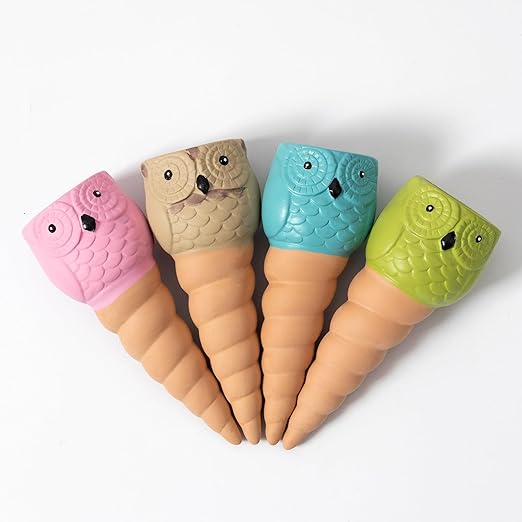 4 Pack Plant Watering Devices, Owl Shape Terracotta Watering Spikes, Vacation Self Watering Planter Insert, Automatic Plant Waterer for Indoor Outdoor Plants