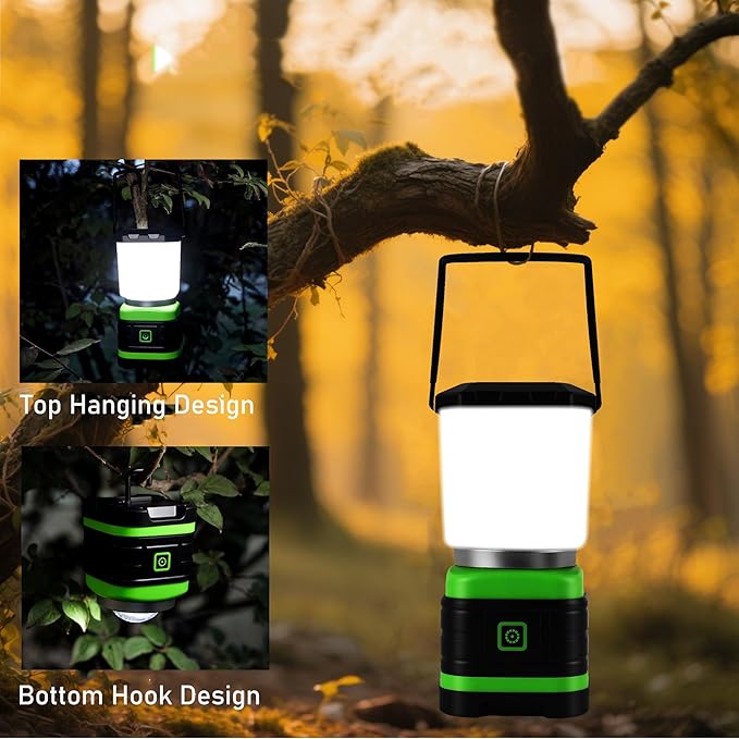 Lichamp LED Camping Lantern, Battery Powered LED Lights Camping Essentials, Portable Lanterns Flishlights for Emergency, Hurricanes, Outdoor Hiking, Power Outages, Survival Gear and Home Use, 4 Pack