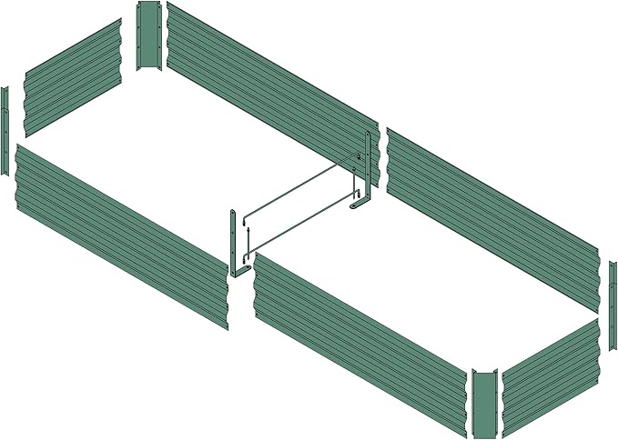 8x2x1ft Metal Raised Garden Bed Kit，Galvanized Garden Bed Box for Vegetables, Flowers, Herbs, and Succulents,120 Gallon Capacity - Green