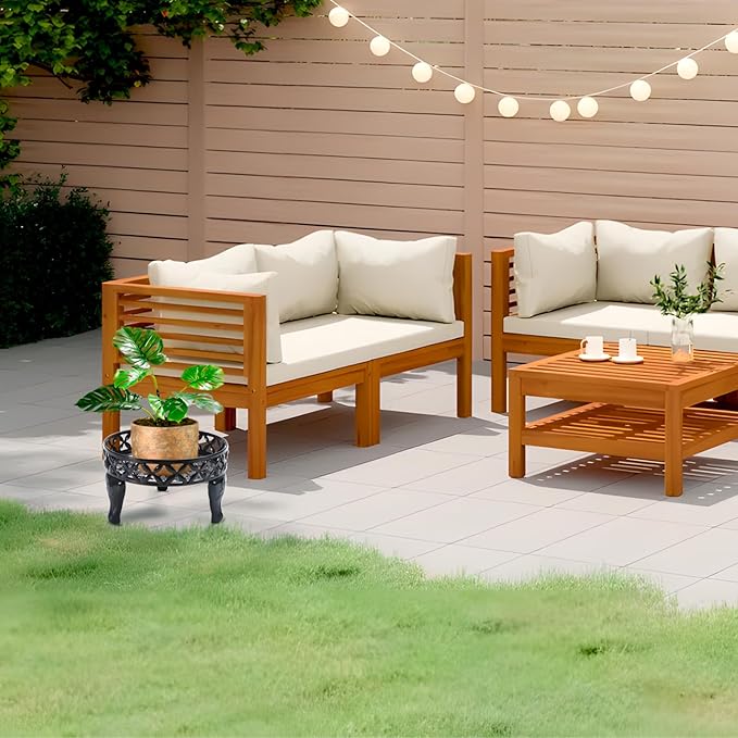 Black Plant Stand Indoor, Metal Plant Stands Outdoor, Anti-Rust Planter Stands Plant Shelf, Flower Pot Stand for Multiple Plants, Display Shelves Potted Plant Holders for Garden Patio Decor