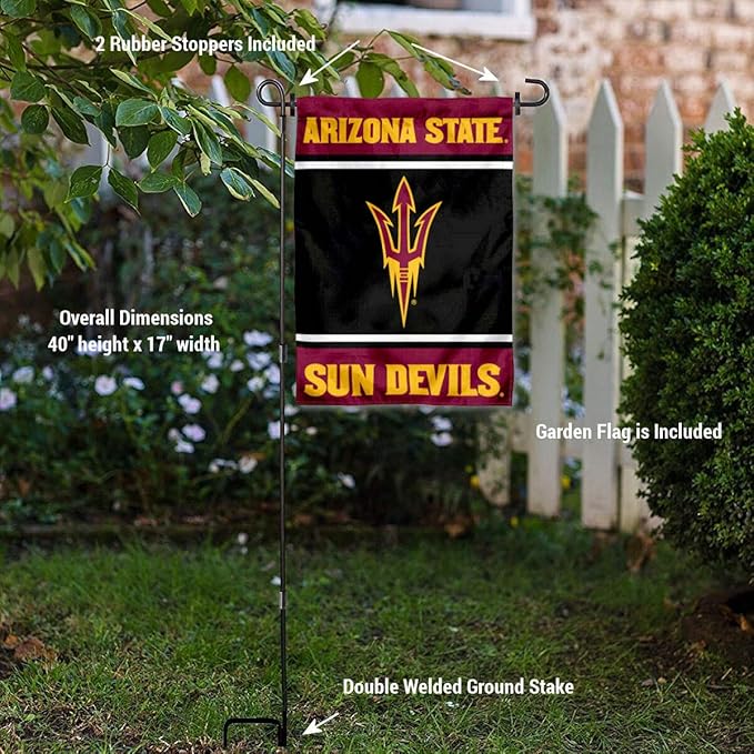College Flags & Banners Co. Arizona State Sun Devils Garden Flag with Stand Holder