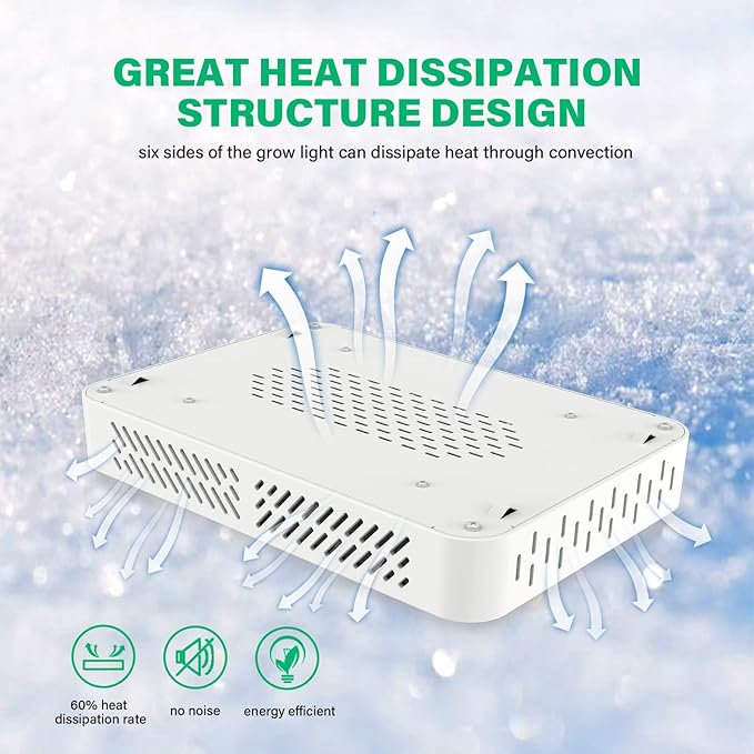 TATU 1000w LED Grow Light for Indoor Plants, Full Spectrum Plant Light Growing Lamp for Hydroponic Indoor Plant Veg and Flower for Grow Tent (Actual Power 100W=1000W HPS)