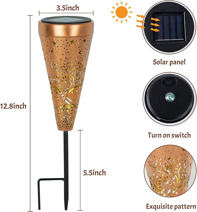 Tree of Life 2 Pack Solar Pathway Lights - Outdoor Waterproof Garden Decor, Pathway Landscape Lights for Backyard Patio Path Yard Lawn Walkway