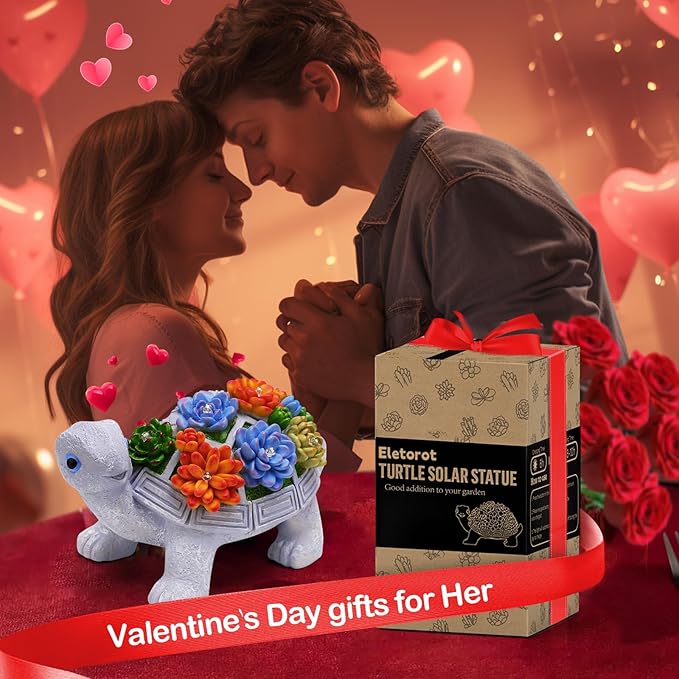 Eletorot Solar Turtle Garden Outdoor Statues: Outdoor Decor for Gardening Patio, Backyard, Yard, Birthday Gifts for Women Grandma Mom