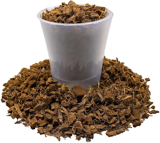 Premium Coconut Husk Chips and Fibers Mix for Orchids, Houseplant, Monstera and Fiddle Leaf Fig by GARDENERA (4 Quart Bag)