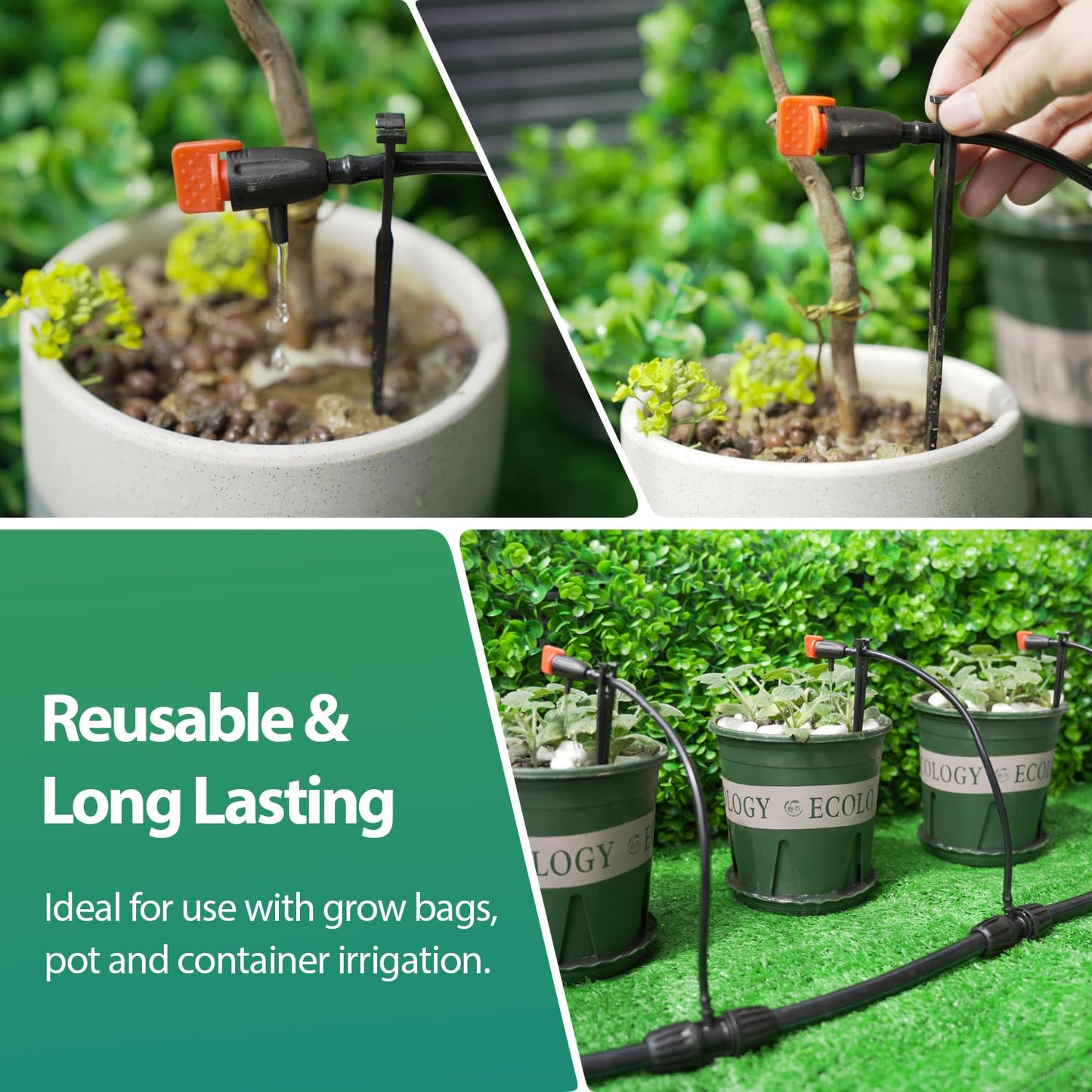 Drip Irrigation Inline Dripper for 1/4" Drip Irrigation Tubing, 35 Pieces Adjustable Drip Emitters Micro Drippers for Drip Irrigation Gardening System Maintain Constant Flow