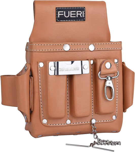 FUERI Leather Tool Pouches Carpenter Electrician Belt Bags Organizer 4 Pocket Professional Heavy Duty Pouch for Construction Framing