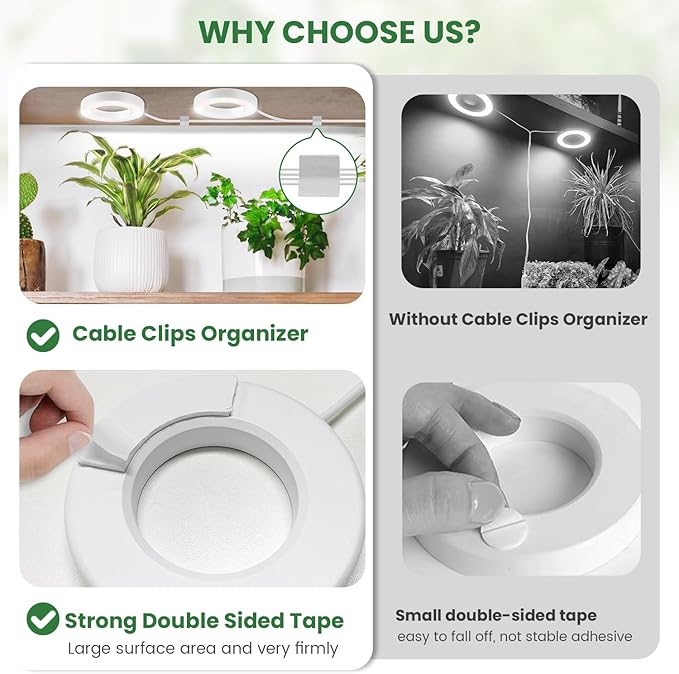 Ceiling Grow Lights for Indoor Plants, 5000K 96 LEDs Full Spectrum Small Plant Light with 6/12/16H Timer, 3 Color Modes, 3.54" Growing Lamp for Small Plants with 96in Power Cord (2-Head)