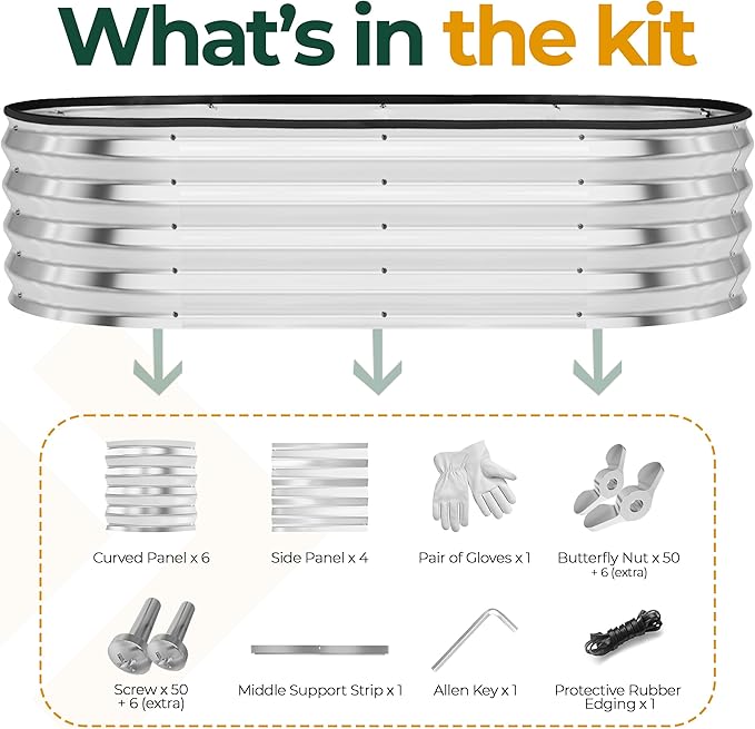 Utopia Home Galvanized Raised Garden Bed, 4 by 2 feet Lightweight Planter Boxes Outdoor with Easy Assembly, Large Garden Bed for Vegetables, Fruits, Flowers, Silver, Pack of 2