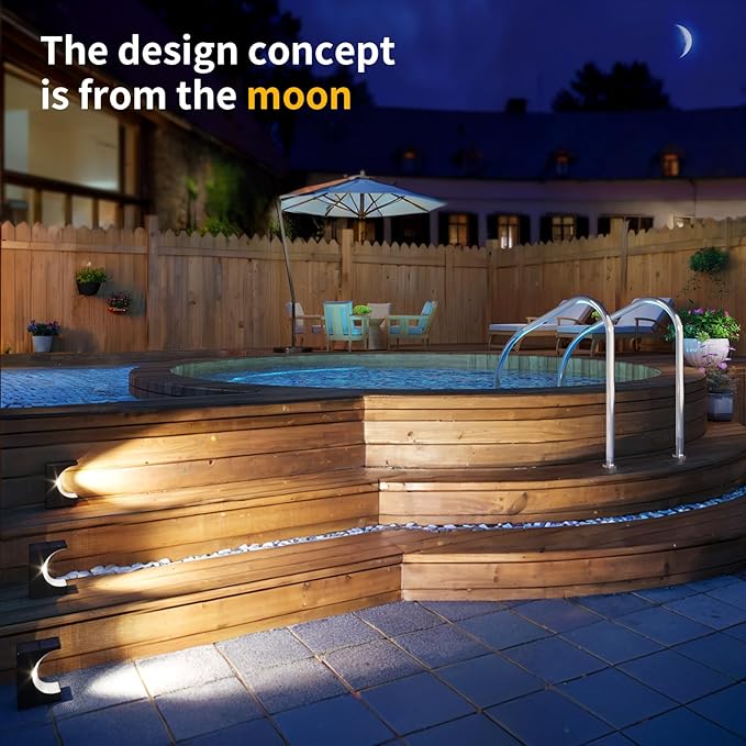 JSOT Solar Stair Lights Outdoor - 10 Pack Waterproof Step Lights Outside Cool White Light Deck Lighting for Patio Decor Yard Garden Stairs