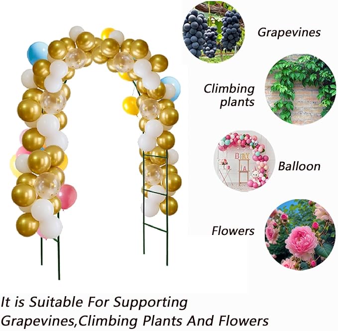 100% Metal Garden Arch Trellis for Climbing Plants Outdoor, Assemble Freely 2 Sizes,Pumpkin Archway Outdoor Garden Arbors and Arches for Wedding Party Decoration