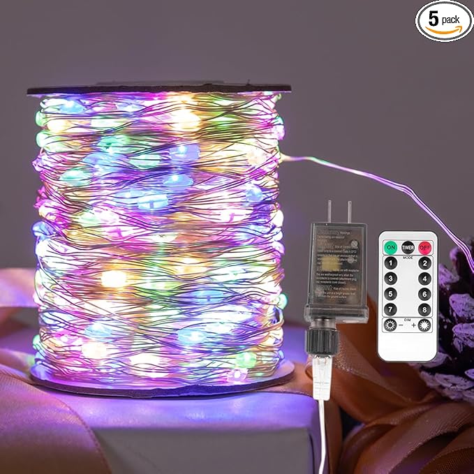 Fairy Lights Plug in,400FT 1200 LEDs Waterproof Led String Lights,Twinkle Light with 8 Modes Remote for Outdoor Indoor Christmas Wedding Birthday Garden Party Decorations,Multicolor