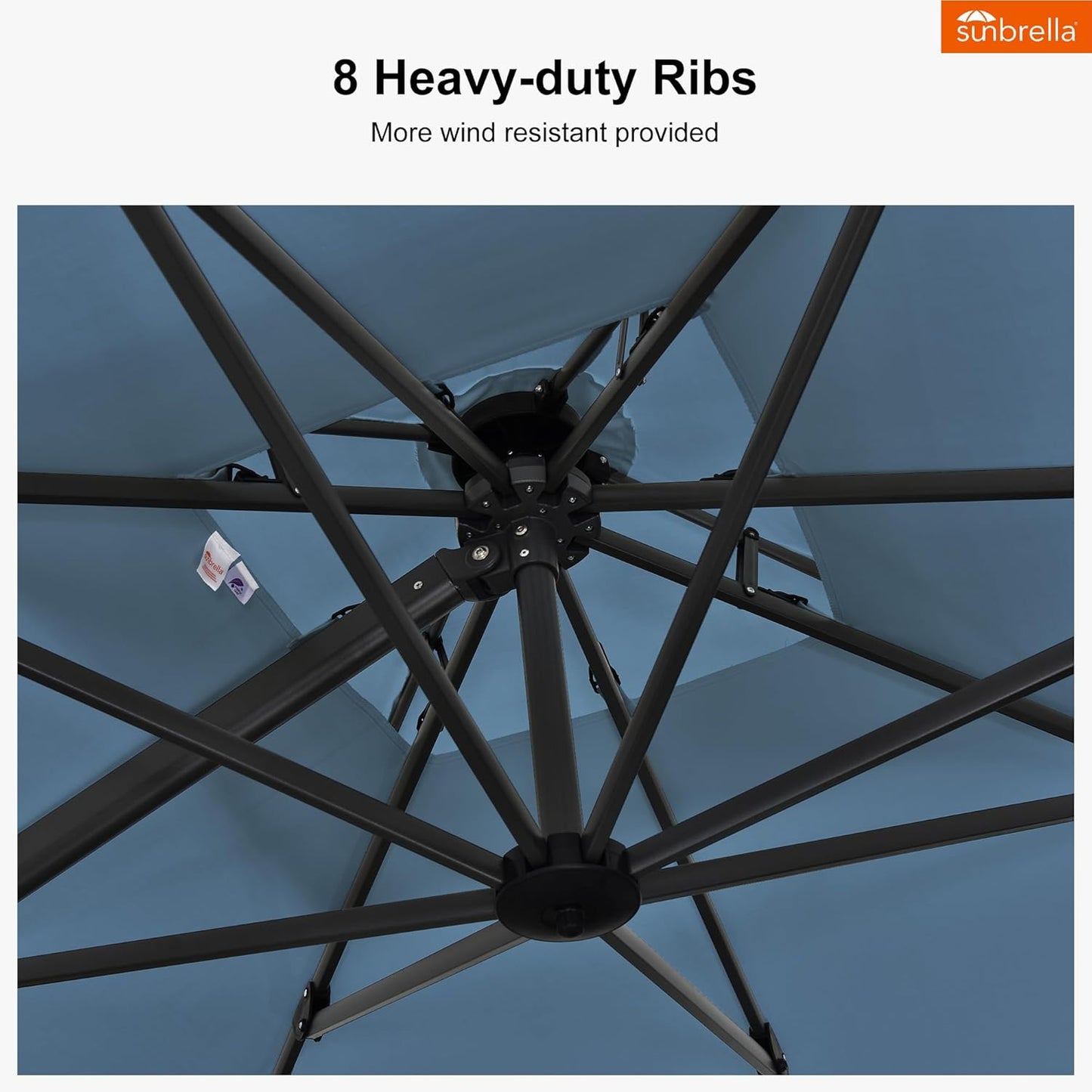 PURPLE LEAF Cantilever Umbrella 10FT Outdoor Double Top Large Offset Hanging 360° Rotation Heavy Duty Square Umbrella for Garden Patio Deck Pool Backyard Spectrum Denim