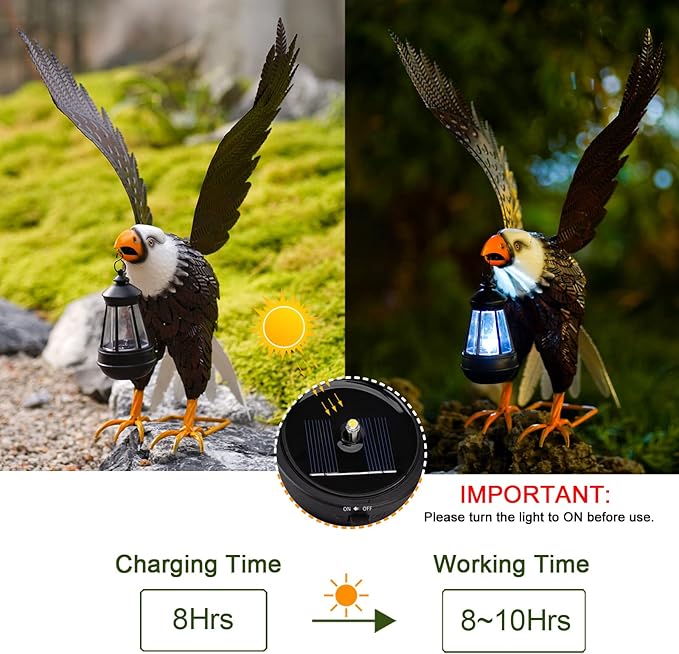 Nacome Metal Bald Eagle Large Outdoor Statues,Yard Decorations Outdoor Garden Sculptures & Statues，Garden Gifts