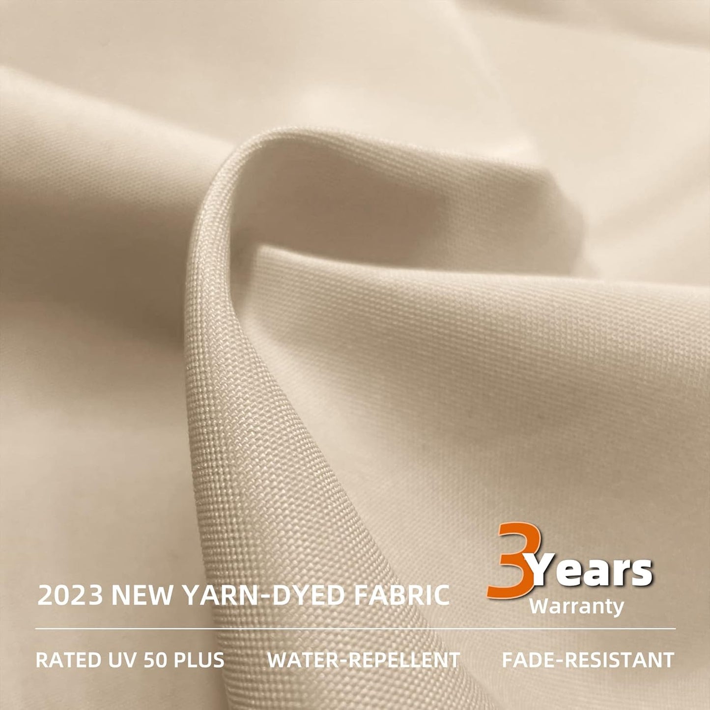 PURPLE LEAF 12 Feet Double Top Round Deluxe Patio Umbrella Offset Hanging Umbrella Outdoor Market Umbrella Garden Umbrella, Beige