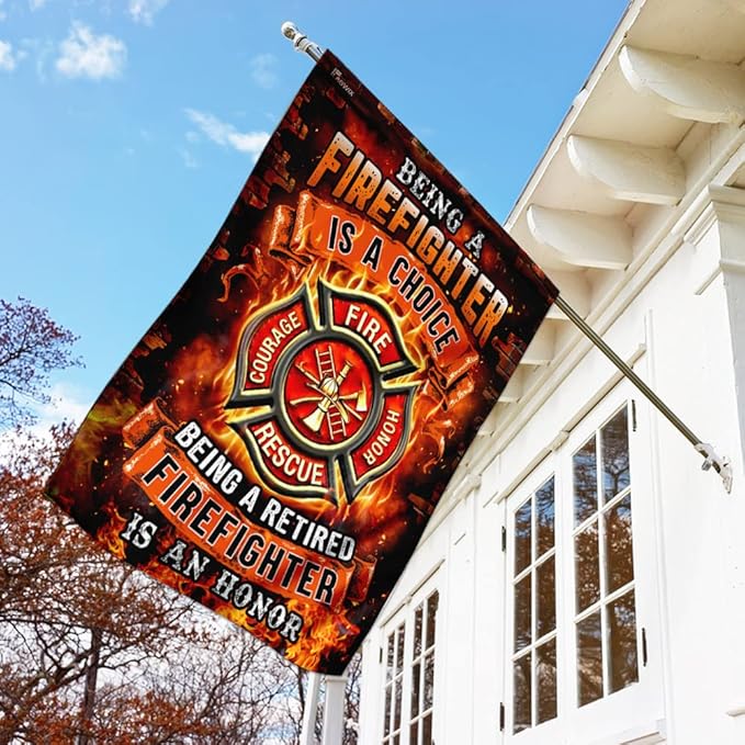 FLAGWIX Firefighter Flag Decorations - Independence Day, 4th of July Decorations Outdoor Flags, House Flag 30x40 - USA House Garden Flags Premium Polyester, Decorative Indoors Outdoor Flags