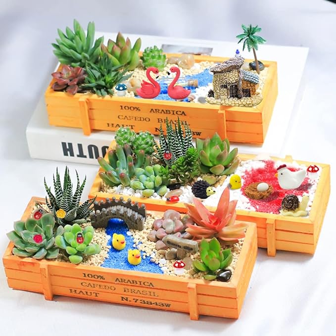 Dracarys Selected 50 Pieces Fairy Garden Accessories, Animals, Miniature Figurines, Micro Landscape Ornaments Kit, DIY , Environmental Resin