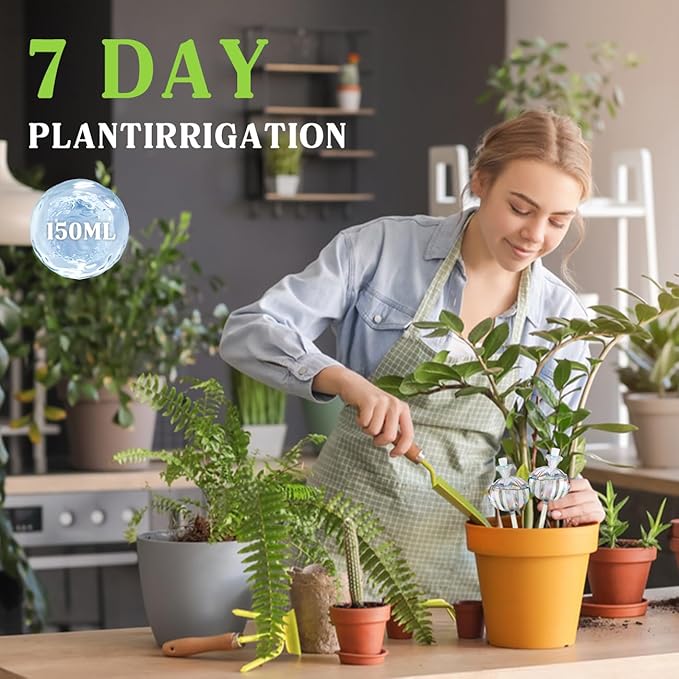 4 PCS Plant Self Watering Globes 8.9 Inch Self Watering Planter Insert Glass Water Globes for Indoor Plants & Outdoor Plants