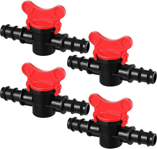 Drip Irrigation Switch Valve Gate Valves for 1/2 Inch Double Male Barbed Valve (4)