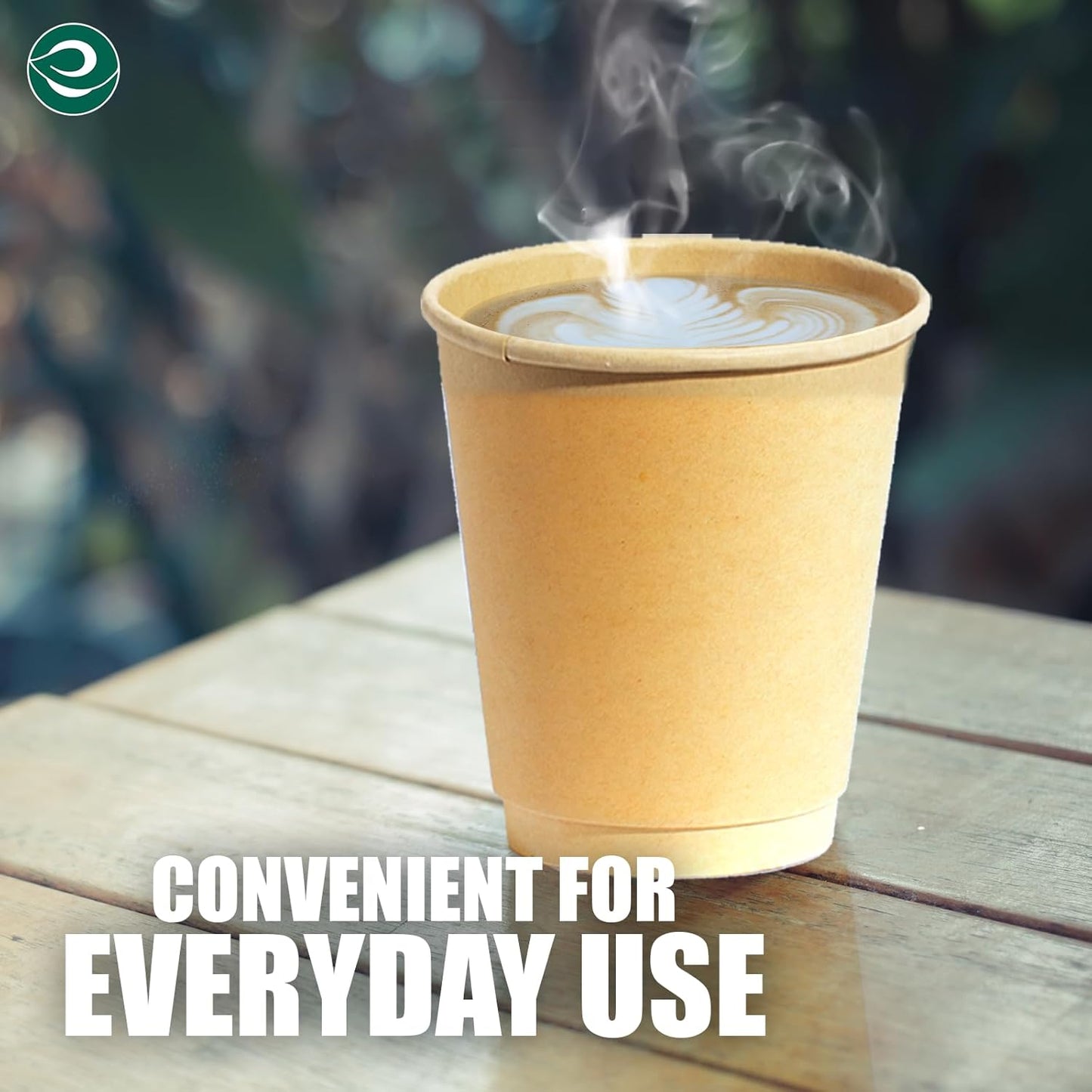 ECO SOUL 100% Compostable Plant-Based Hot Cups | 16oz, 12oz, 8oz | Disposable Bagasse Paper Cups | Eco-friendly Cups | Sturdy, Microwave & Oven Safe (200, 8oz)