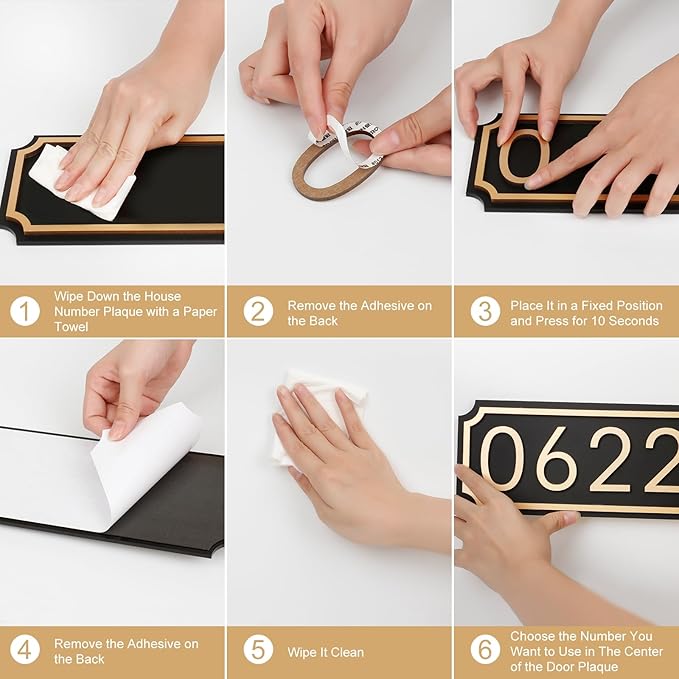 House Numbers for Outside, Address Plaques, Mailbox Numbers, Two Sets of Numbers from 0-9, Personalized Address Signs for House, Mailbox, Apartment, Office, Hotel, Classroom, Garden. Decorative Numbers Plaque.